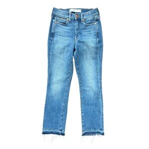 AYR The Rocker Straight Legs Raw Hem Jeans Size 25 Medium Wash